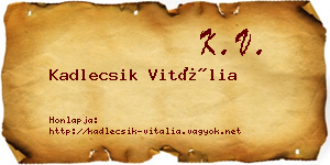 Kadlecsik Vitália névjegykártya